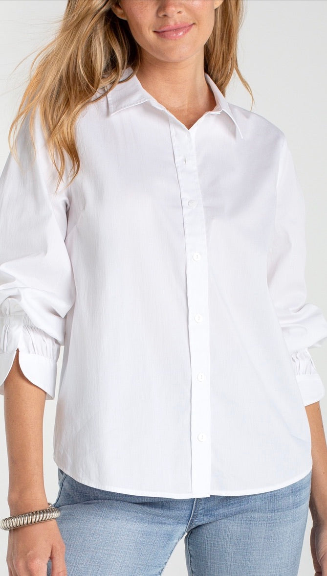 Liverpool Long Sleeve White Cotton Shirt