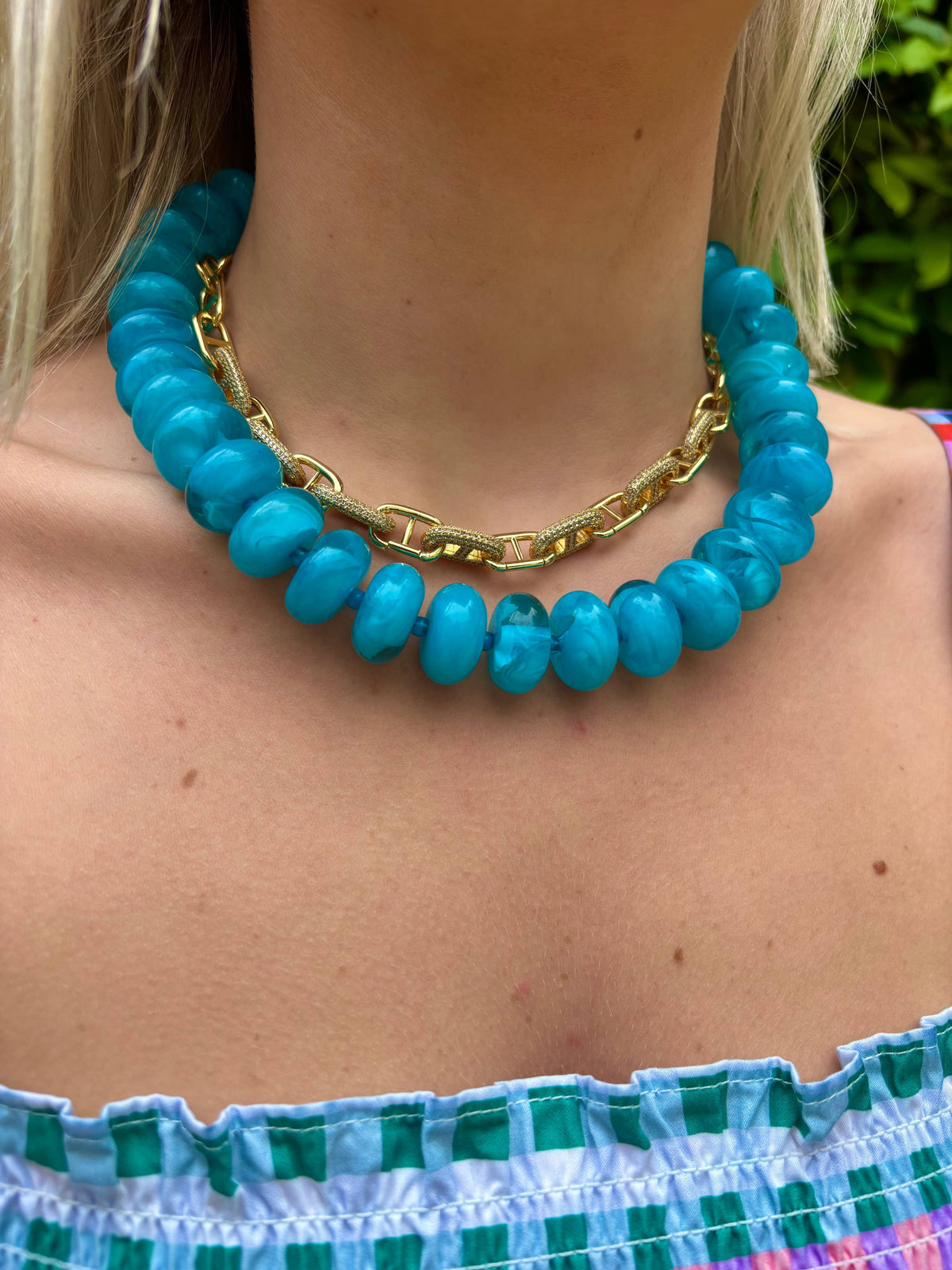 Bailey Chunky Beaded Necklace- Black