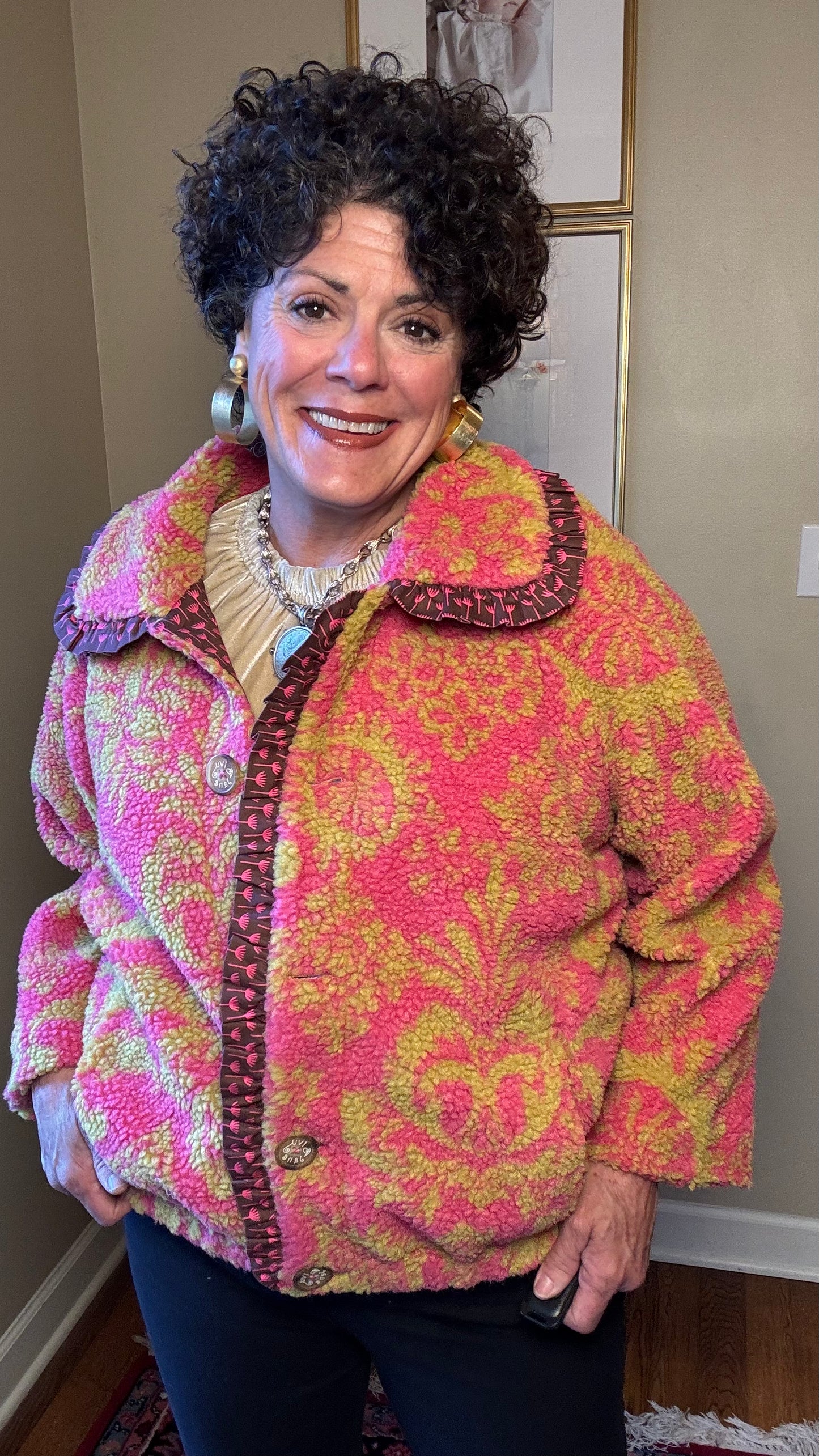 Ivy Jane Scroll Sherpa Print Jacket
