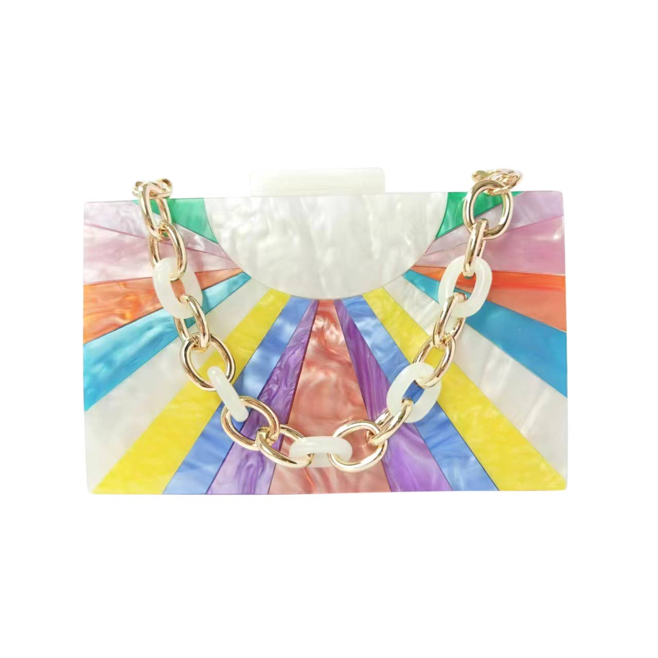 Celeste Acrylic Clutch Bag - White
