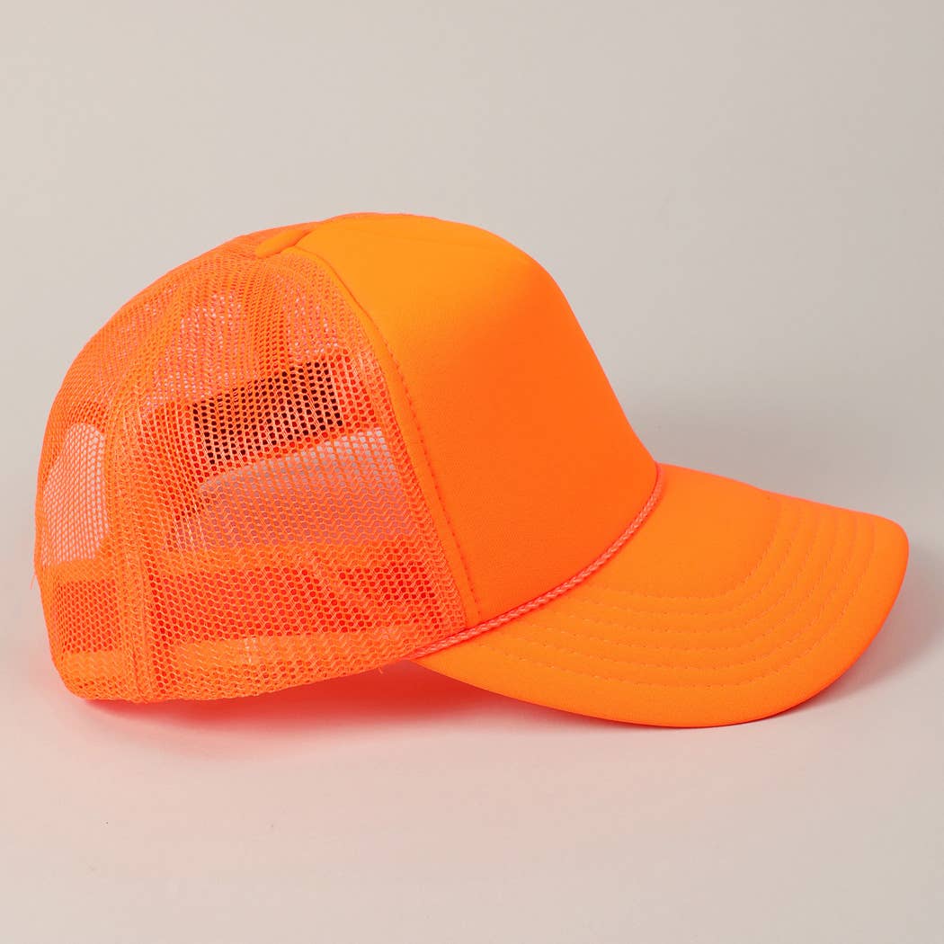 Solid Color OTTO 5-Panel Foam Mesh Back Trucker Hat: 050-PINK / ONE SIZE