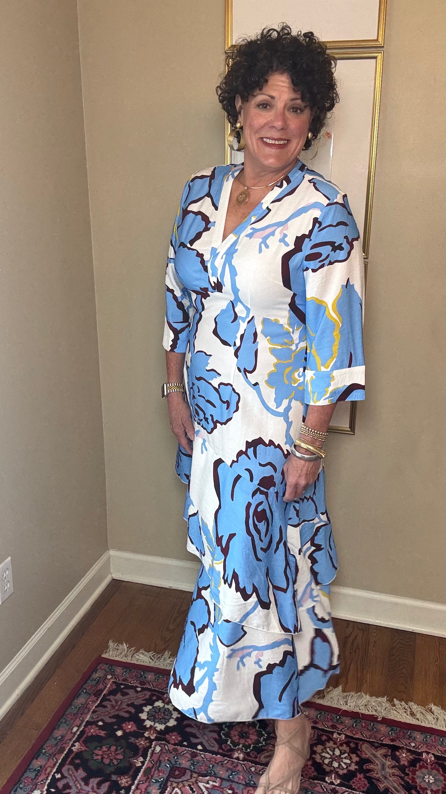 BOHO CHIC Double Ruffle Maxi Dress