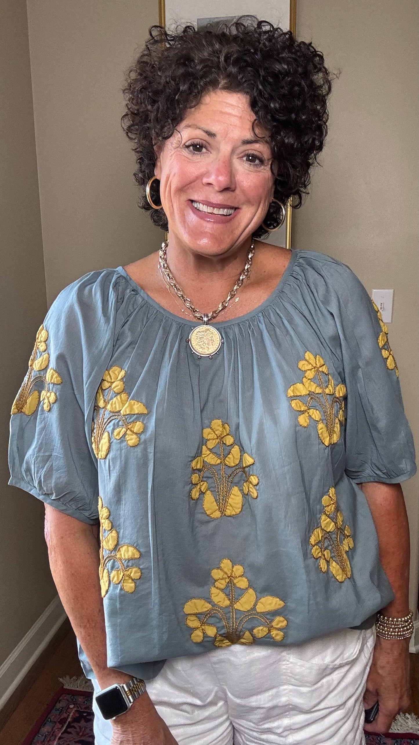 Ivy Jane Top with Gold Applique