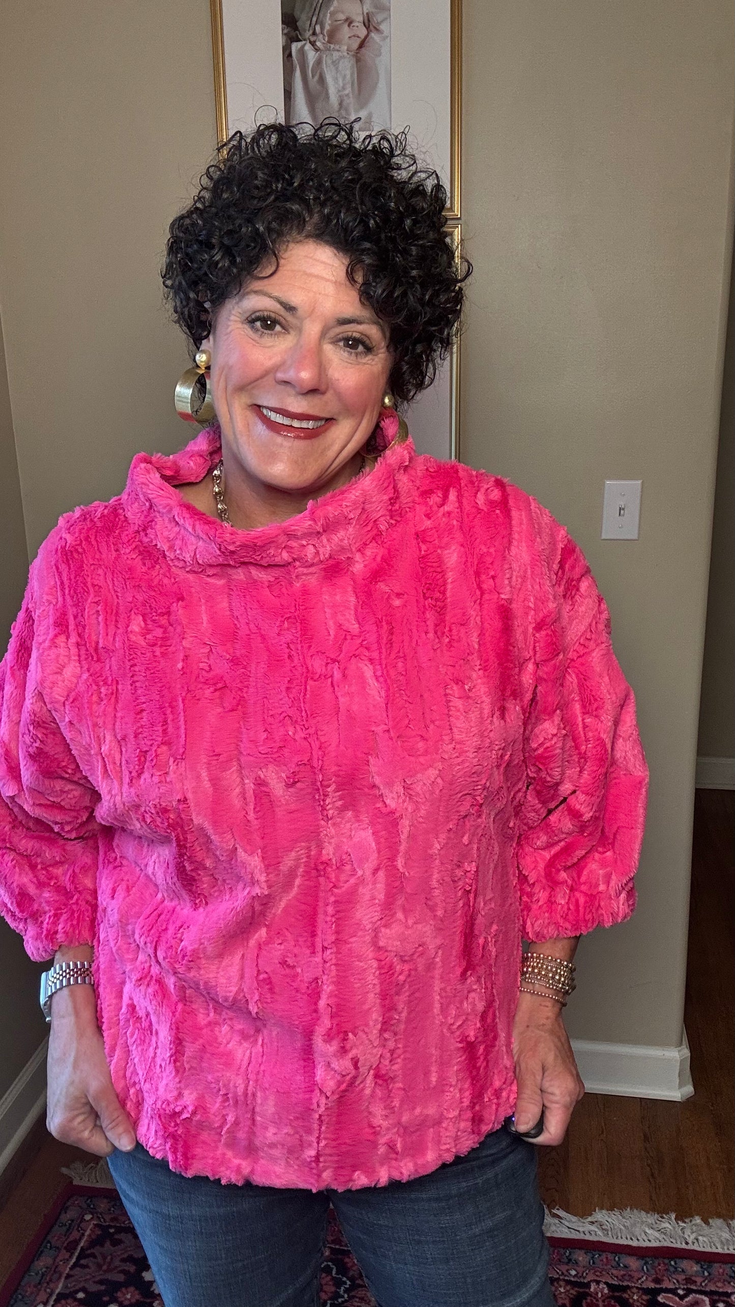 Ivy Jane- Faux Fur Popover (PINK)