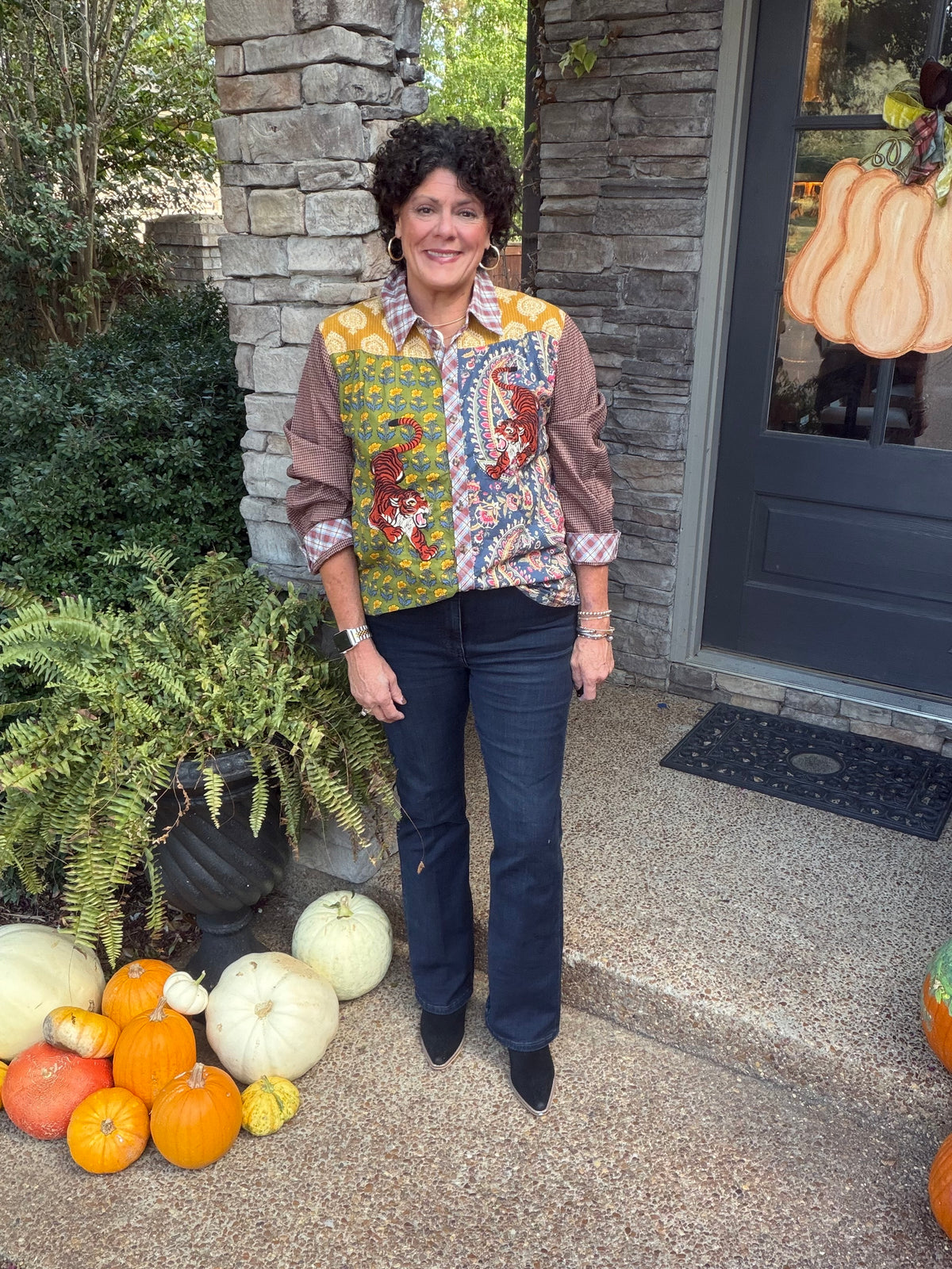 Ivy Jane Tiger Embroidered Patch Shirt