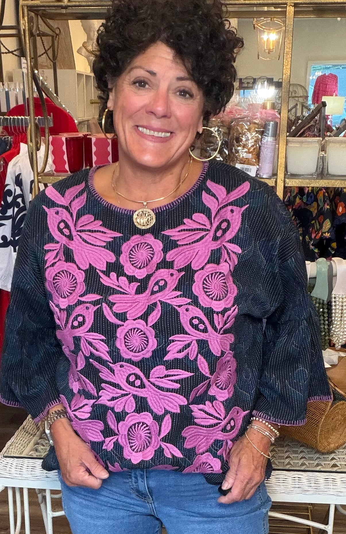 Sister Mary Enya Navy Top