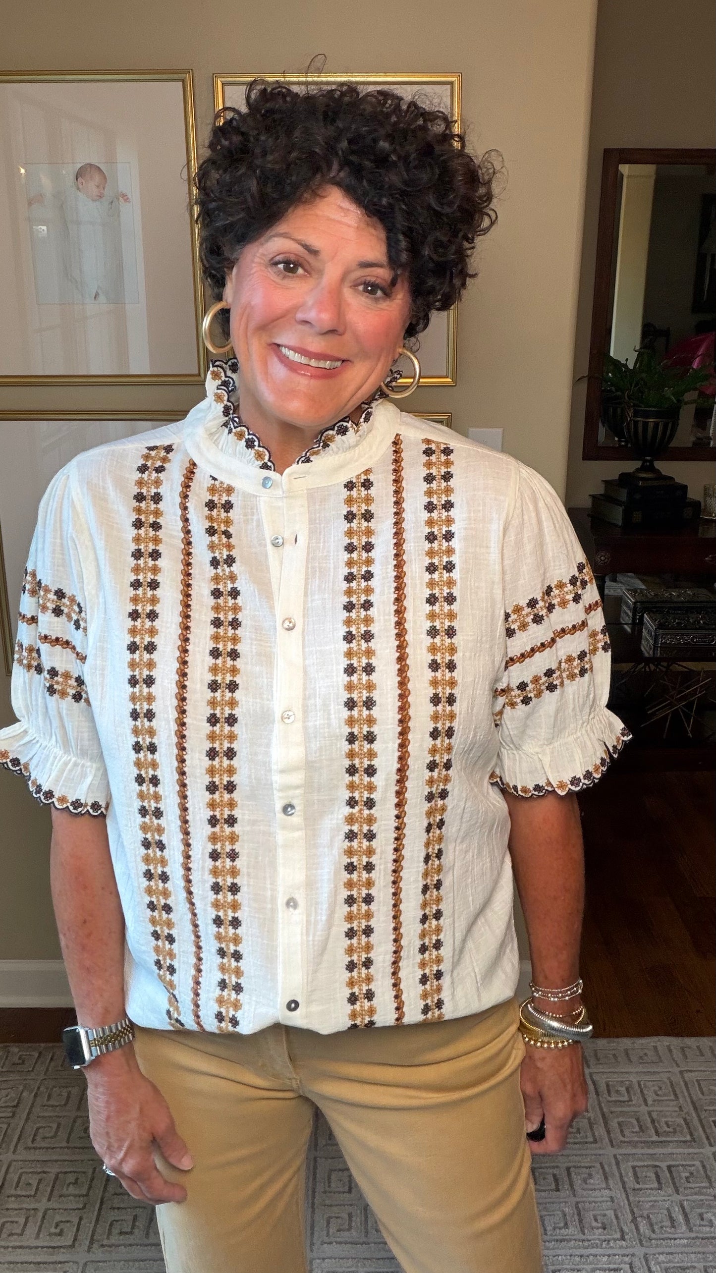 Ivy Jane Rows of Embroidery Top