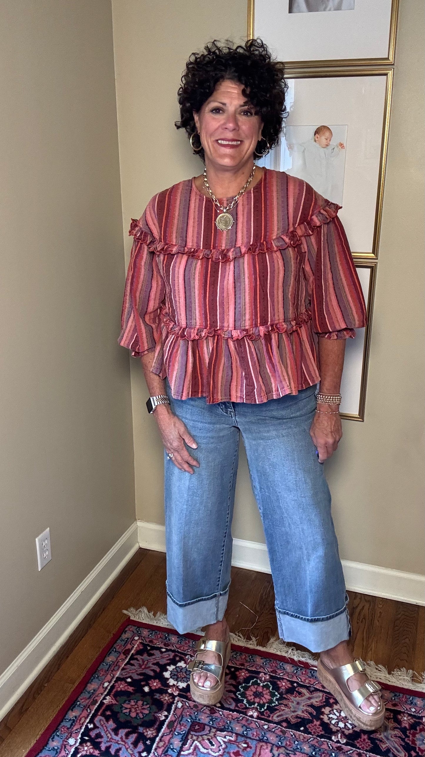 Ivy Jane Multi Striped Tier Top