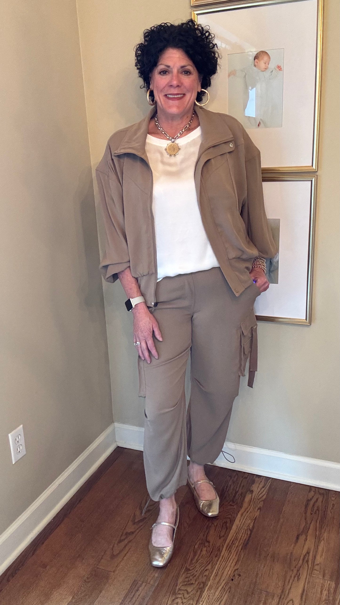 Liverpool Zip Up Dolman Jacket in Palo Santo