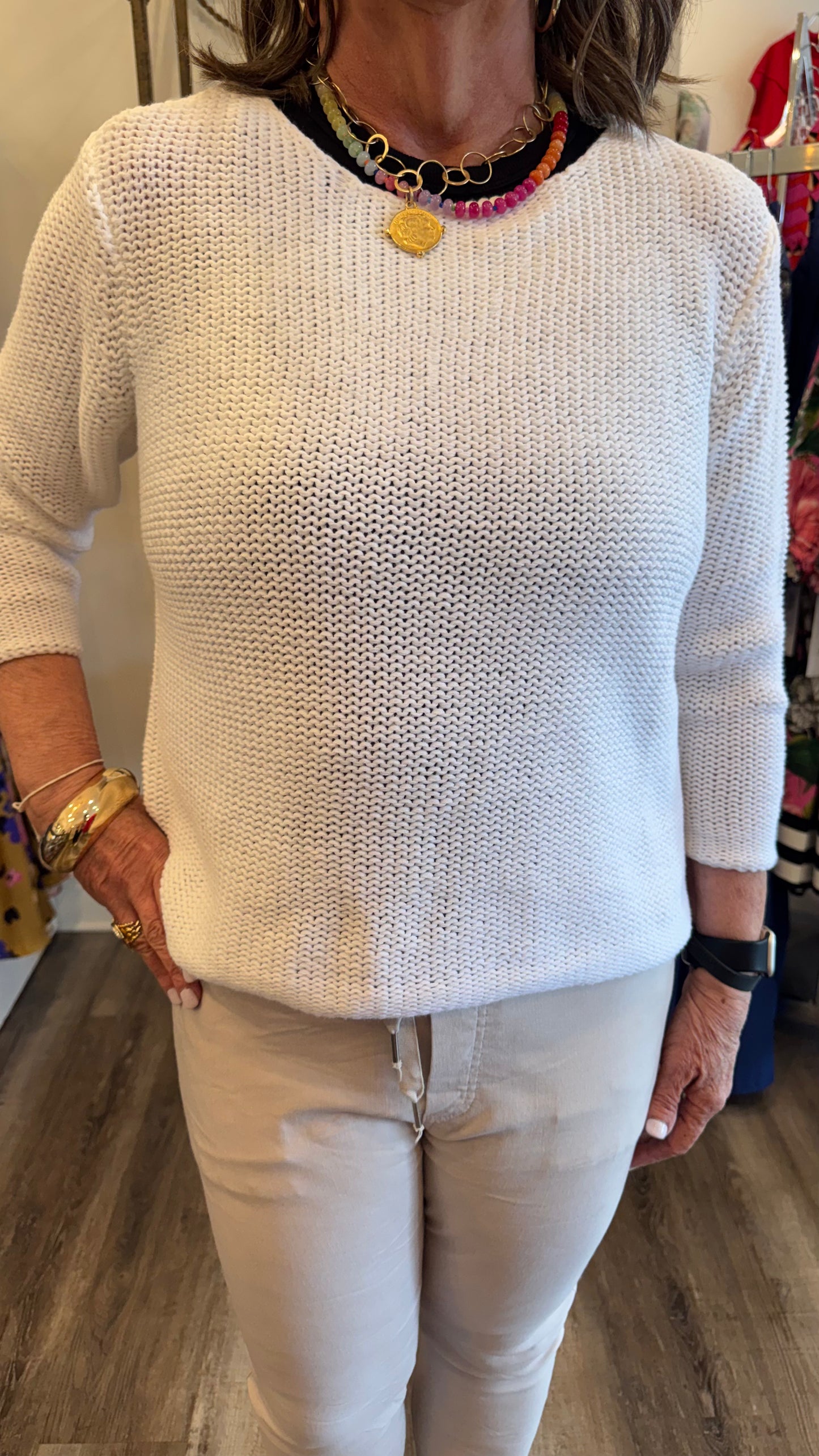 Habitat White Loose Knit Sweater