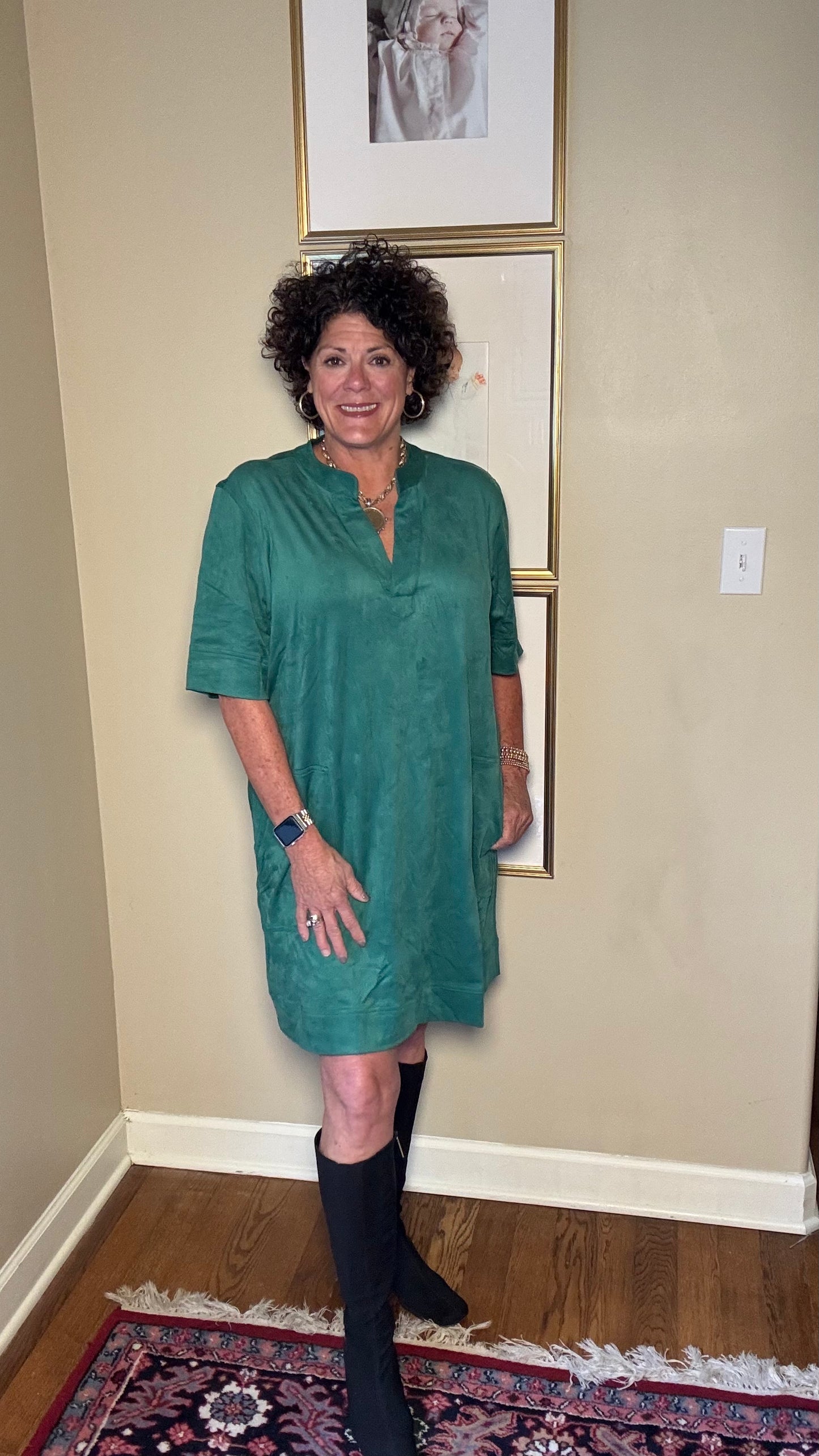APNY Suede Dress (Emerald Green)