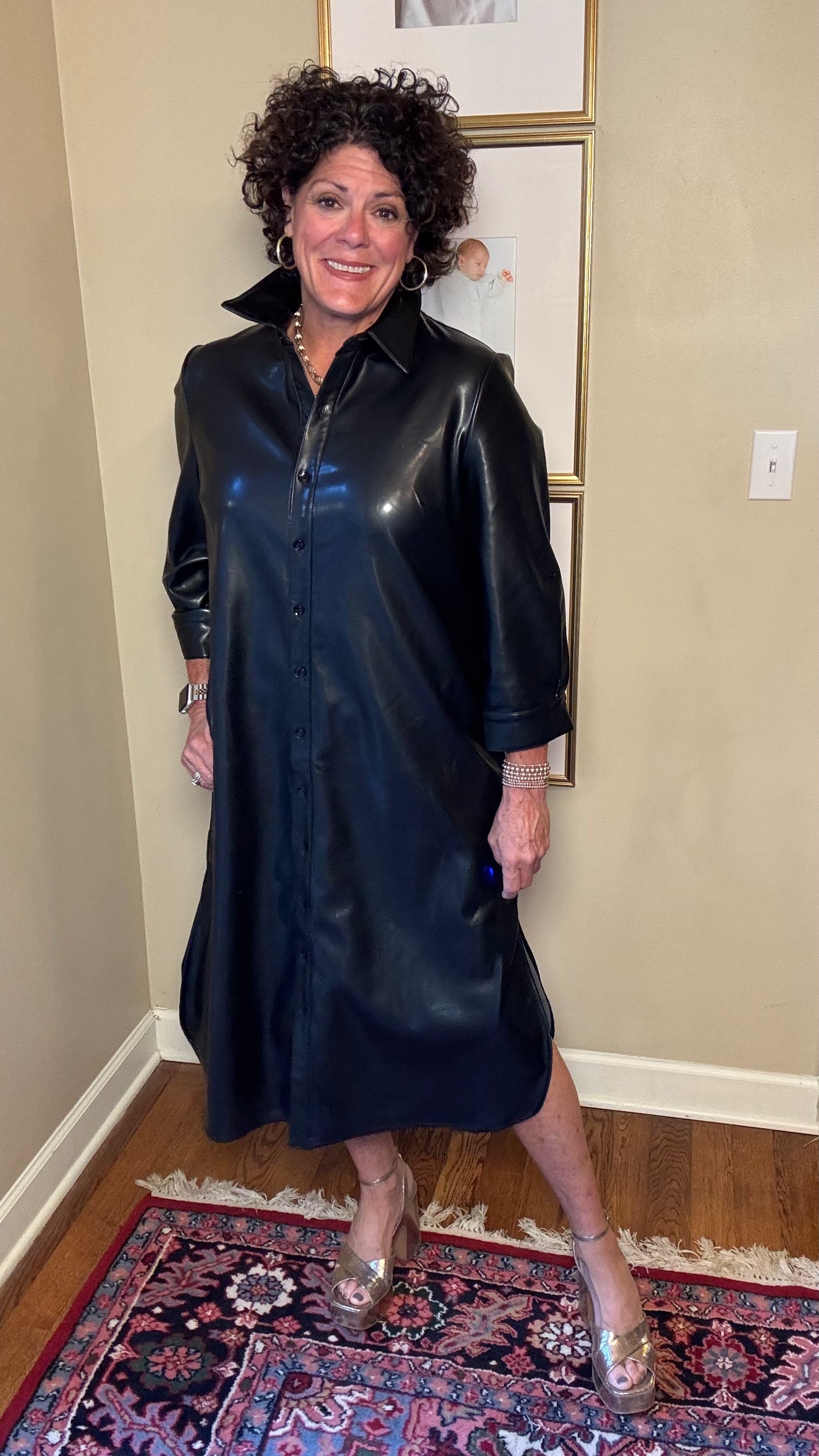 BoHo Chic Black Leather Dress