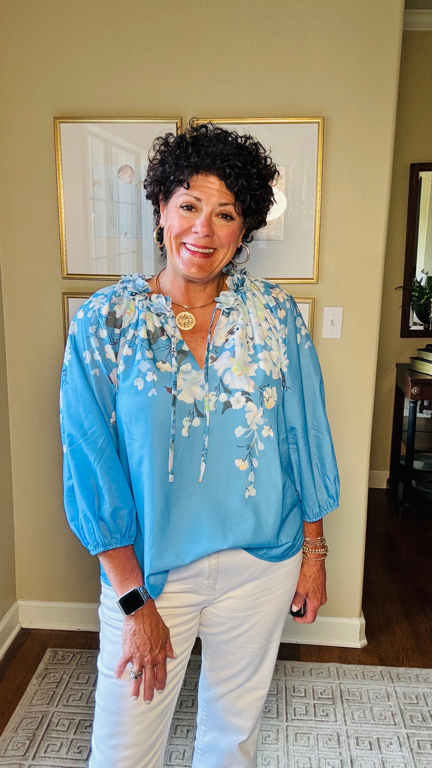 Jade Sky Garden Dimensional Flowers Top
