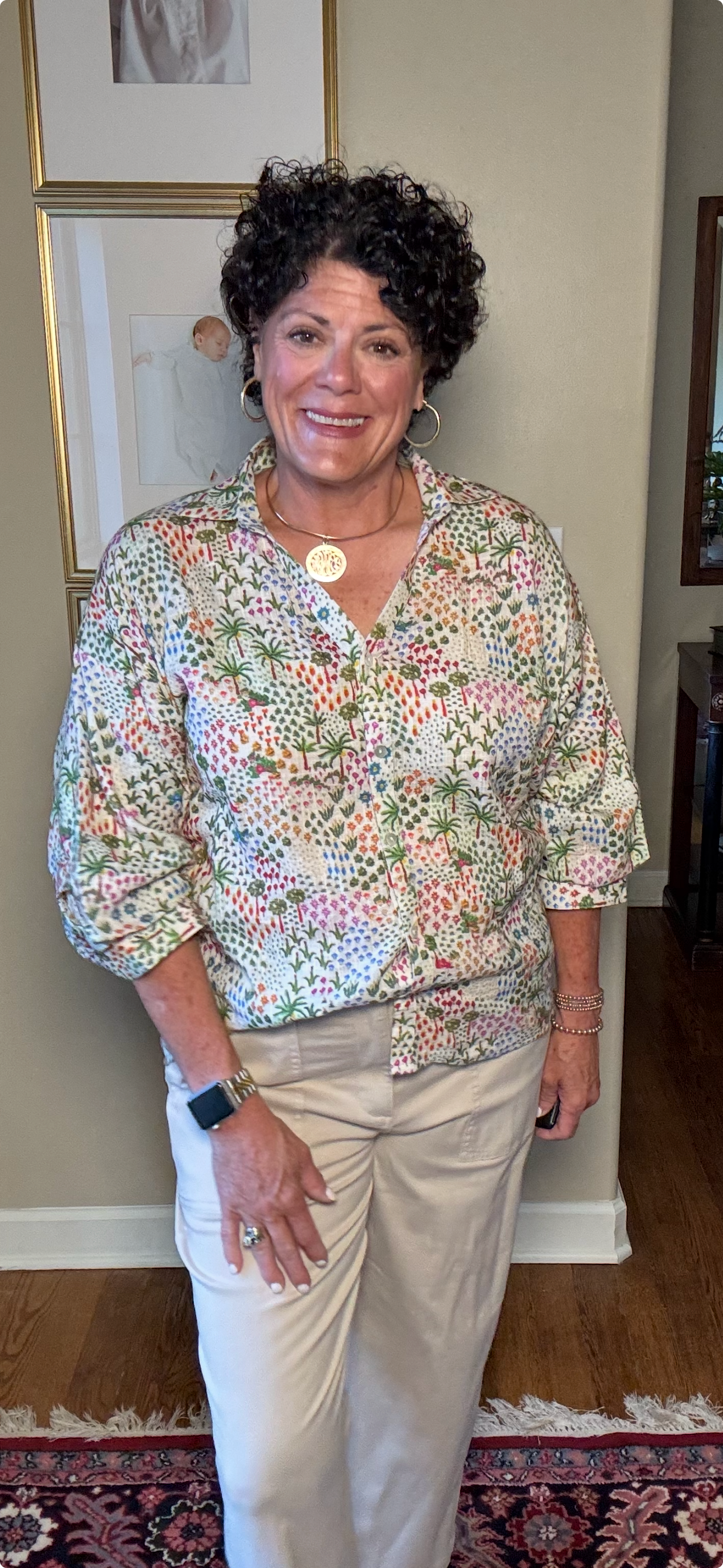 APNY Sage Green Multi Top