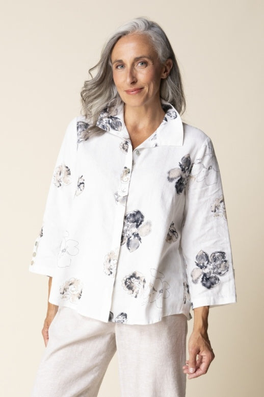 Habitat Linen Floral Retro Swing Top