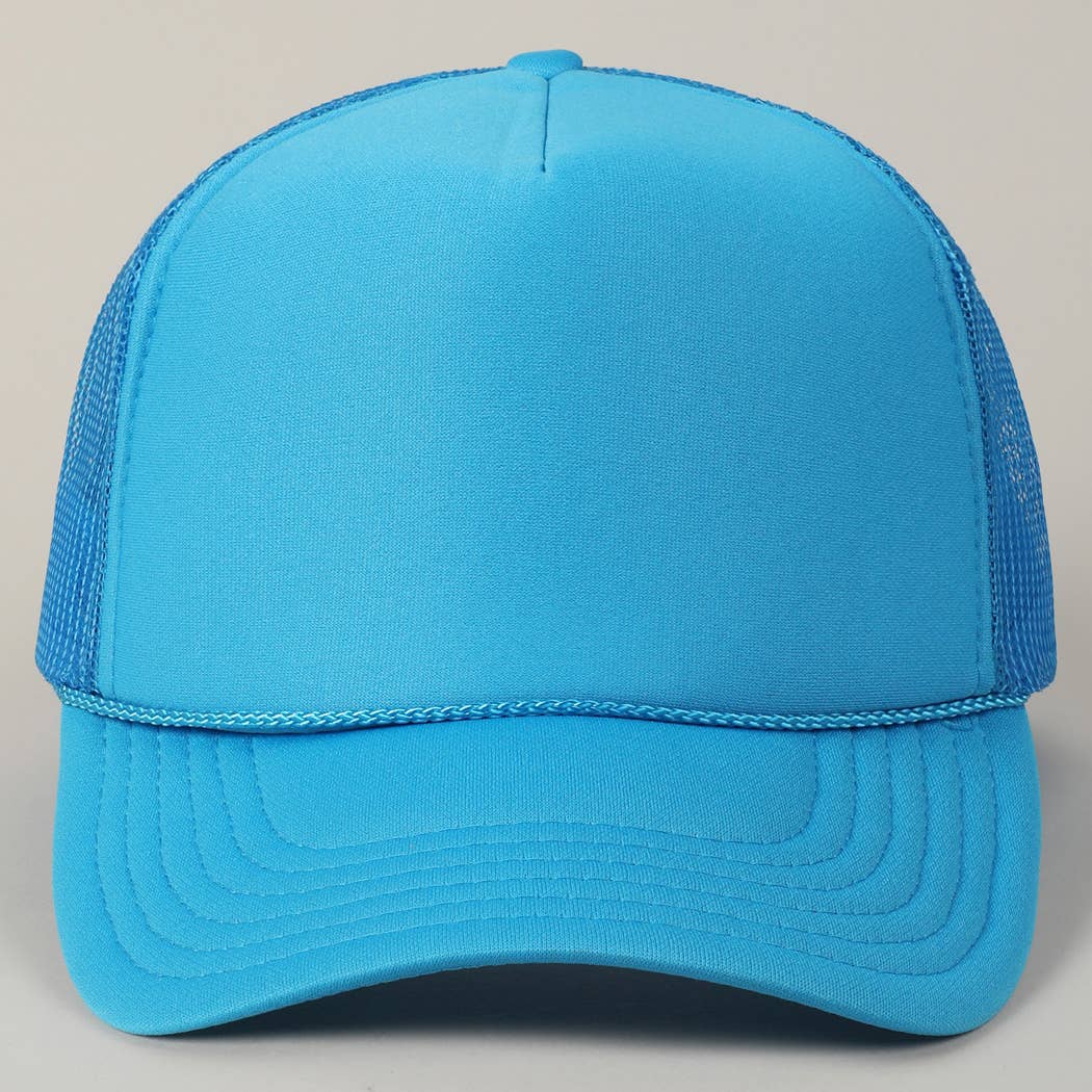 Solid Color OTTO 5-Panel Foam Mesh Back Trucker Hat: 015-TAN / ONE SIZE