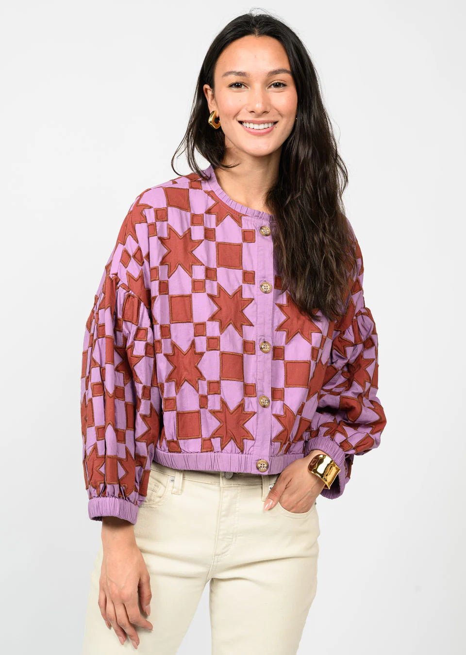 Ivy Jane Quilted Star Jacket in Lavendar
