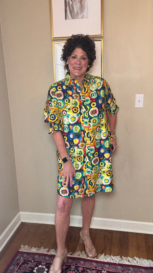 BOHO CHIC Multicolored Shirt Dress