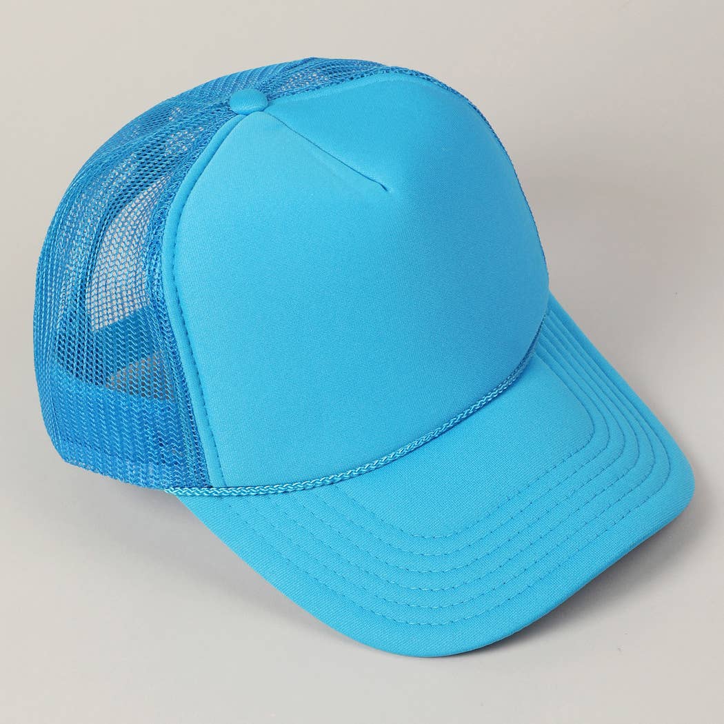 Solid Color OTTO 5-Panel Foam Mesh Back Trucker Hat: 015-TAN / ONE SIZE