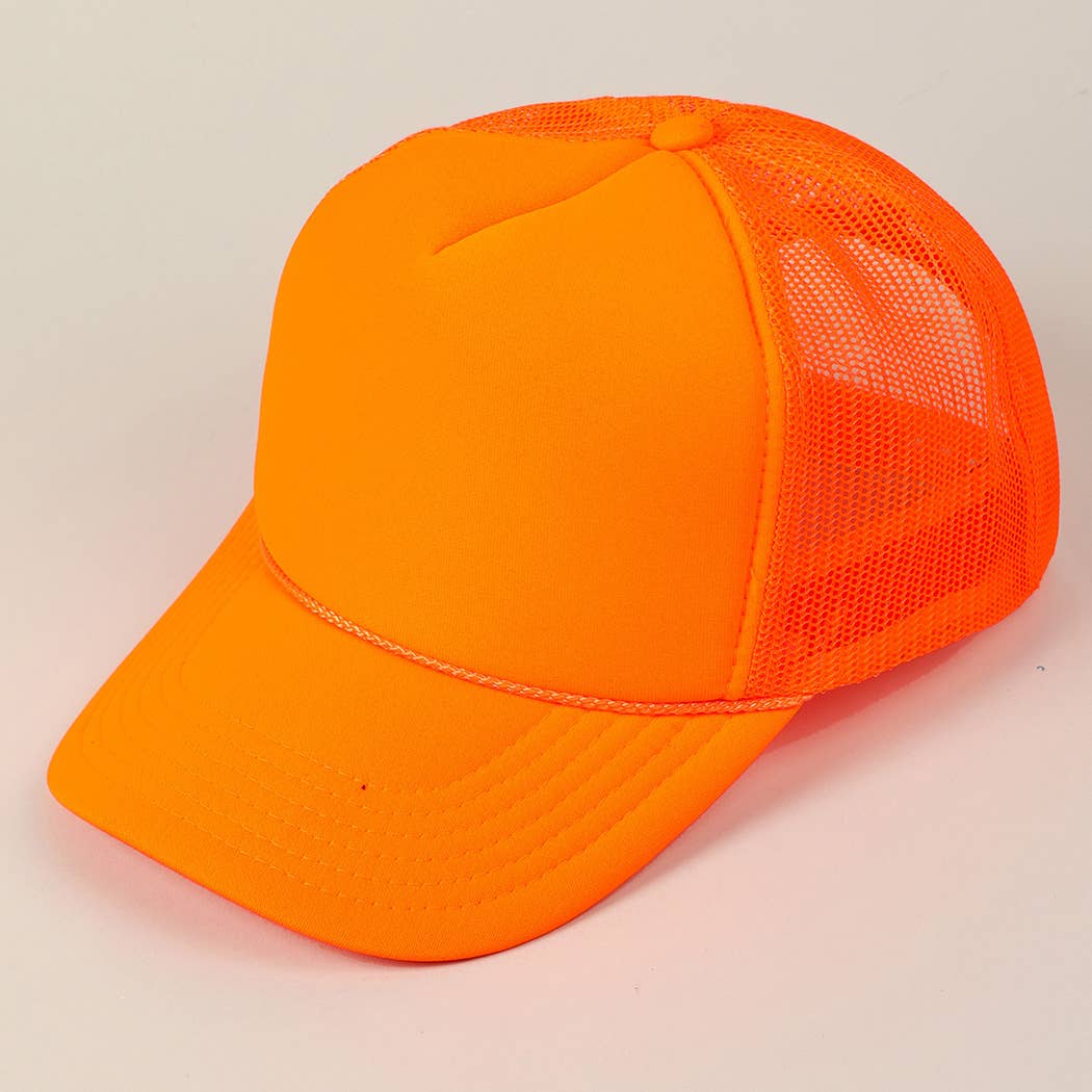Solid Color OTTO 5-Panel Foam Mesh Back Trucker Hat: 015-TAN / ONE SIZE