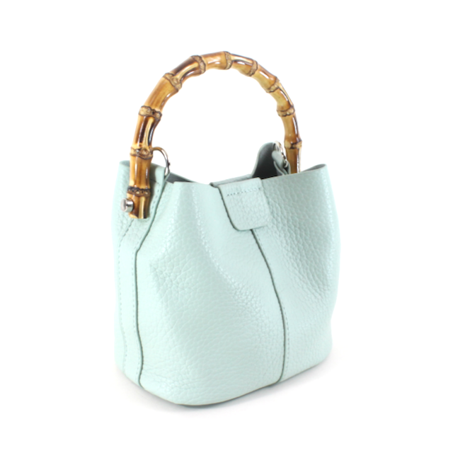P23052 Bamboo Top Handle Crossbody Bag w/Cosmetic Pouch: 07 Green