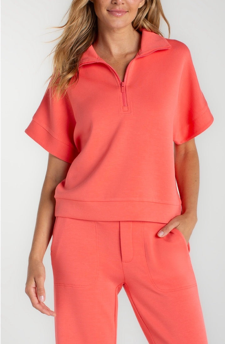 Liverpool Coral 3/4 Zip Pullover