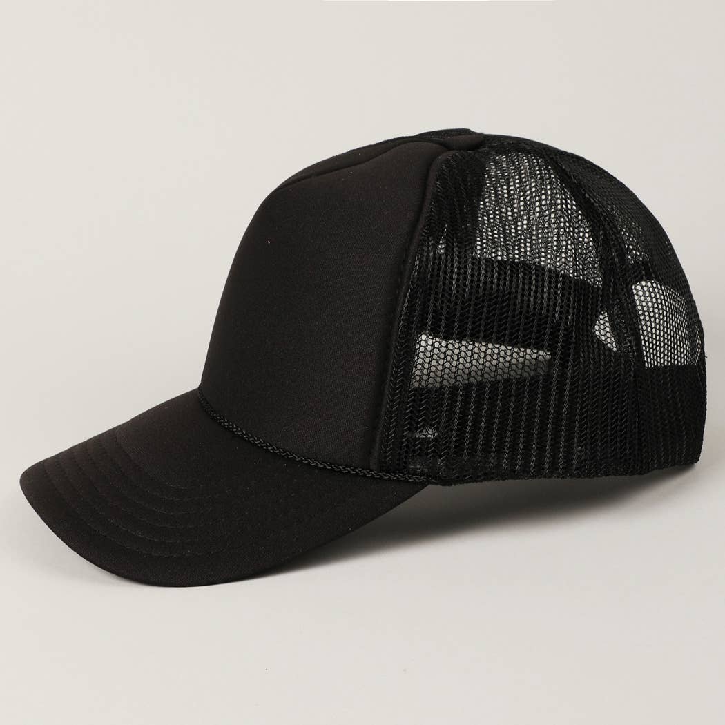 Solid Color OTTO 5-Panel Foam Mesh Back Trucker Hat: 015-TAN / ONE SIZE