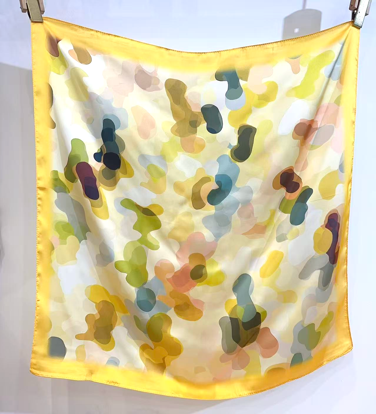 S26050 Mirage Satin-Like Polyester Square Scarf: 02 Yellow
