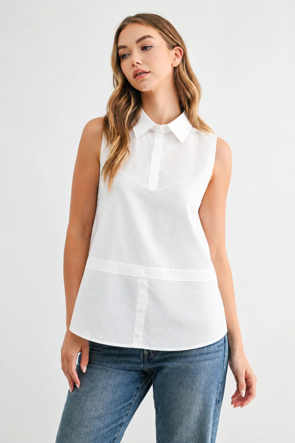 Joh Caroline Sleeveless Collar Top
