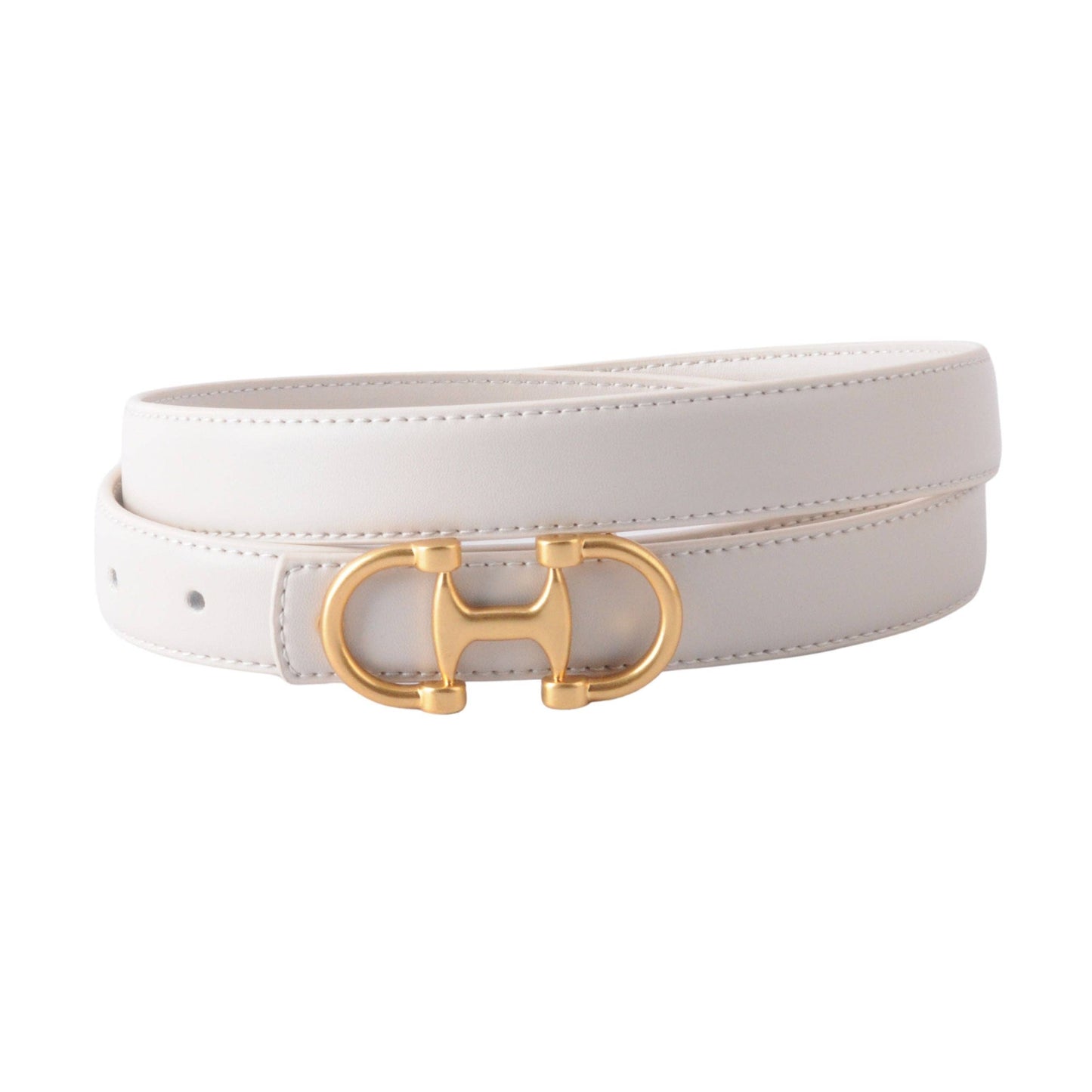 Horsebit Buckle Equestrian Stitched Suede/Napa Leather Belt: Leopard / Large (L)