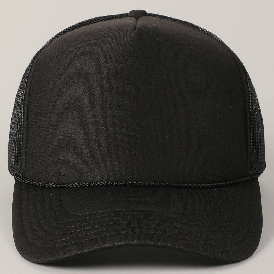 Solid Color OTTO 5-Panel Foam Mesh Back Trucker Hat: 015-TAN / ONE SIZE