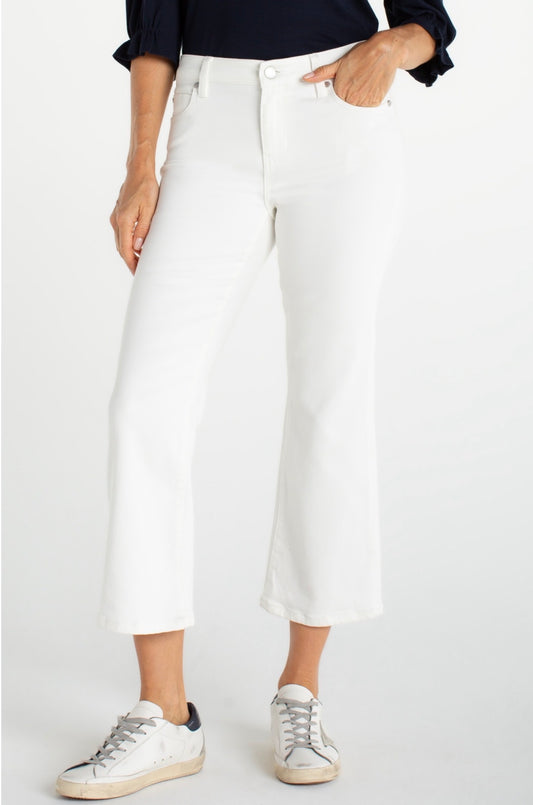 Liverpool Hannah Crop Flare White Jean