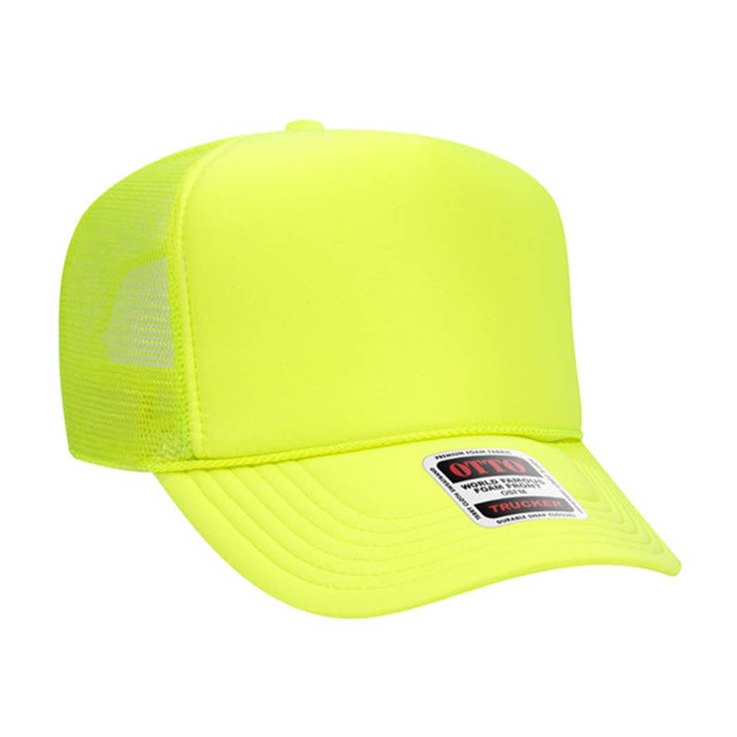 Solid Color OTTO 5-Panel Foam Mesh Back Trucker Hat: 015-TAN / ONE SIZE