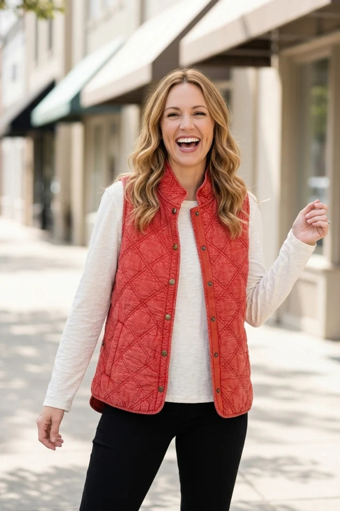 Habitat Quilted Cotton WindJammer Vest (Sienna)