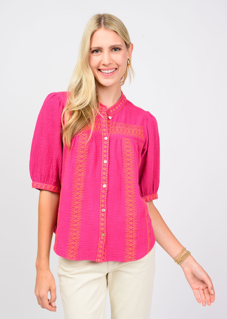 Ivy Jane Embroidered Gauze Top