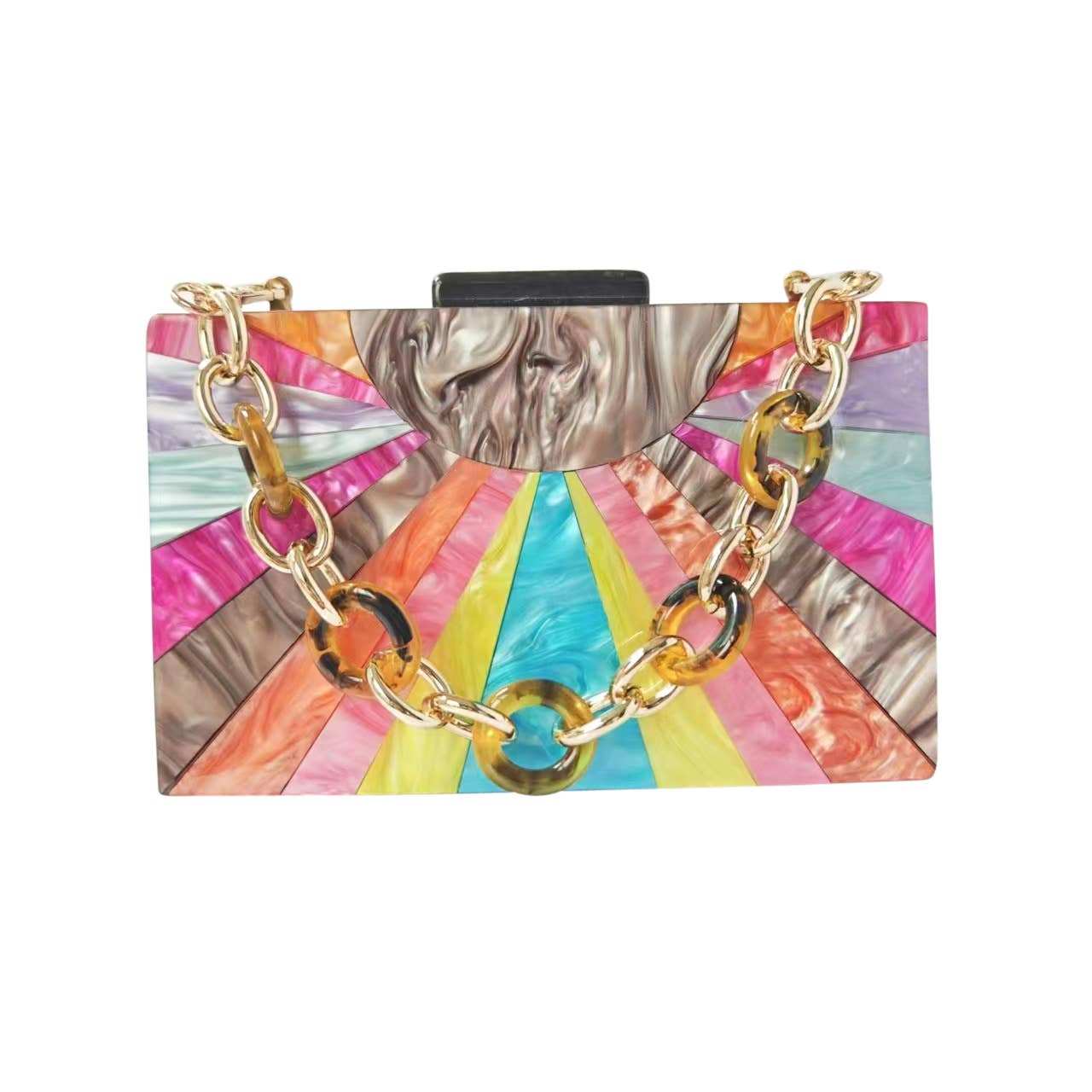 Celeste Acrylic Clutch Bag - Taupe
