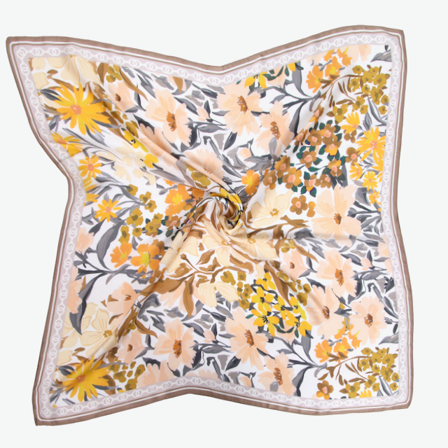 S26074 100% Polyester Lightweight Square Scarf: 02 Blue
