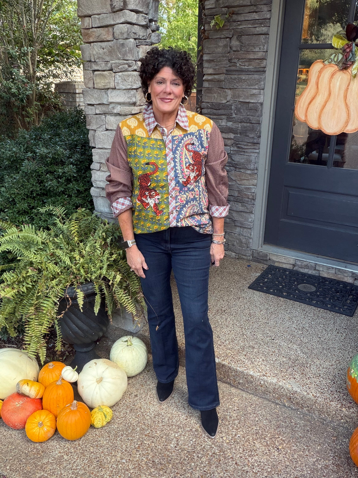 Ivy Jane Tiger Embroidered Patch Shirt