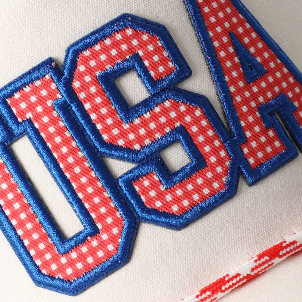 USA Patch Rope Trucker Hat: Red