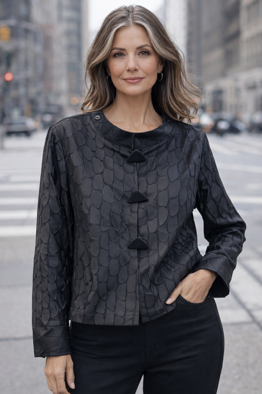 Olivia-Jacquard Button up Jacket