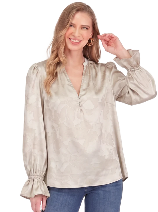 Joy Joy Bone Split Neck Top