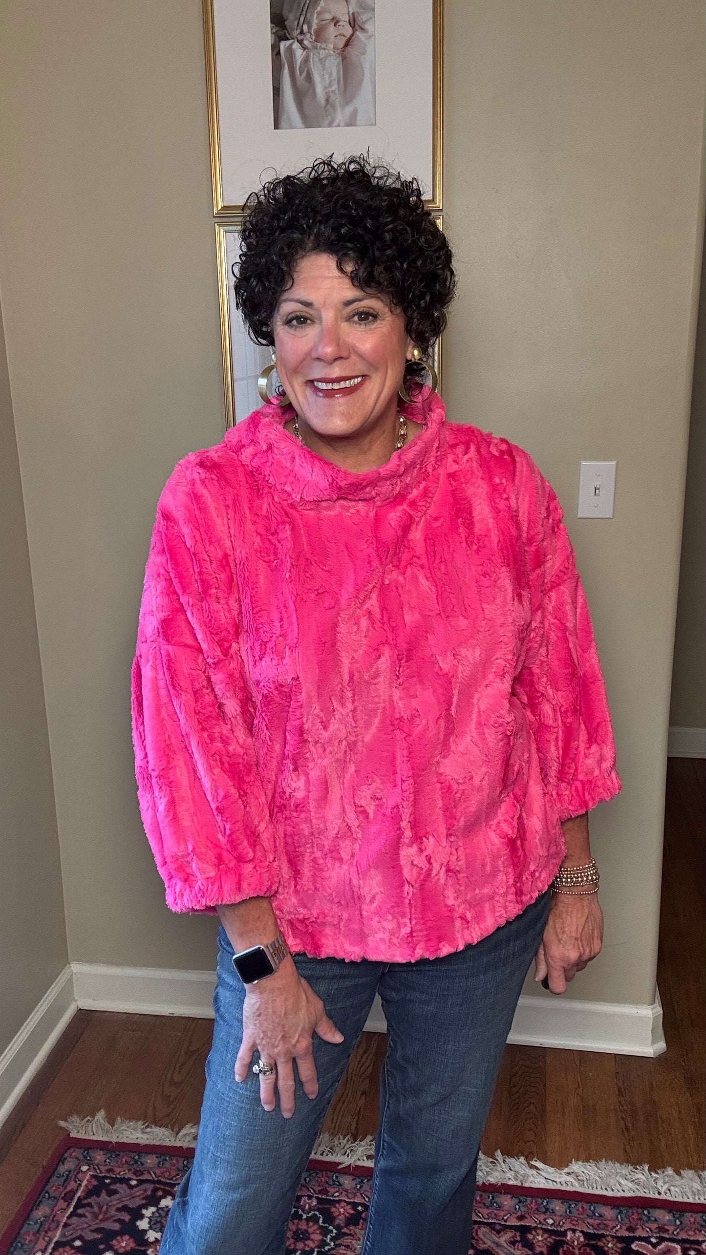 Ivy Jane- Faux Fur Popover (PINK)