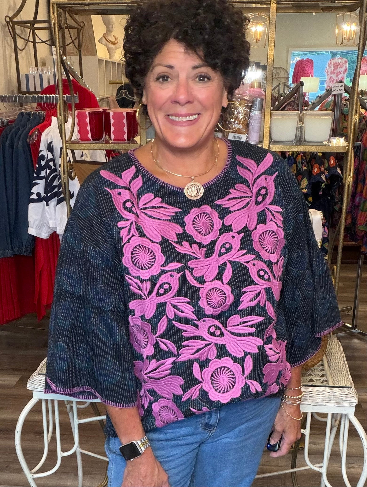 Sister Mary Enya Navy Top