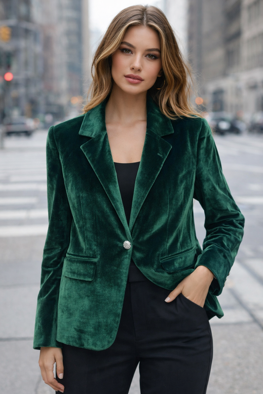 ADORE Green Velvet Blazer Jacket