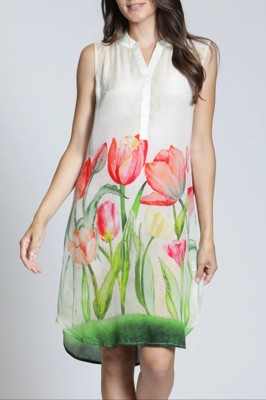 APNY Green Multi Short Dress (Tulip)