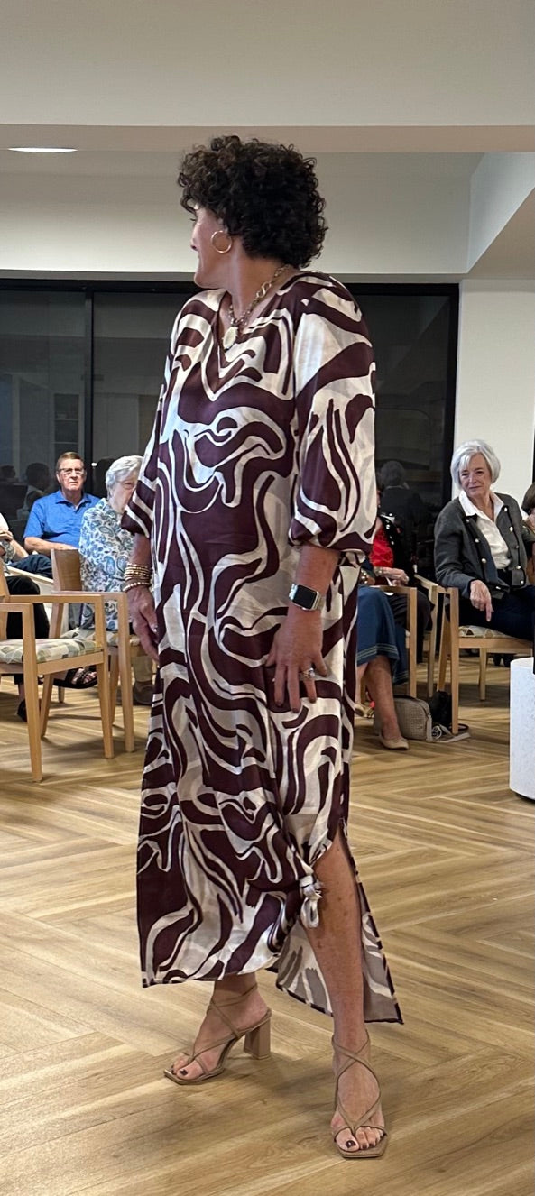 Yest Silk Maxi Dress (Bordeaux)