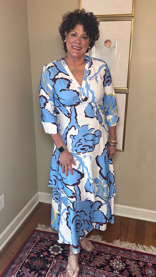 BOHO CHIC Double Ruffle Maxi Dress