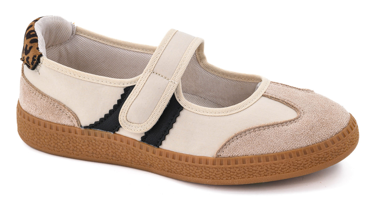 Corky's "Calm Down" Mary Jane Sneaker in Sand Combo