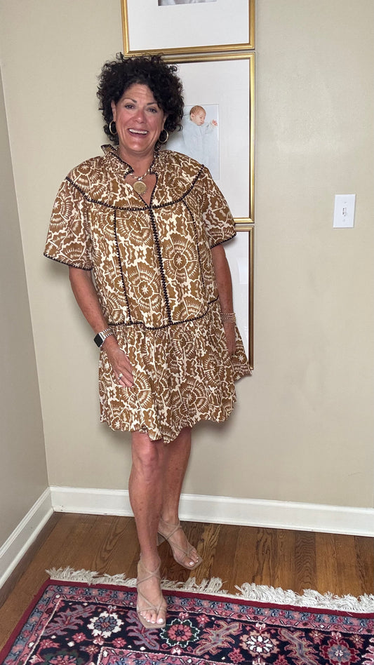 Uncle Frank Shell Dress with Trim