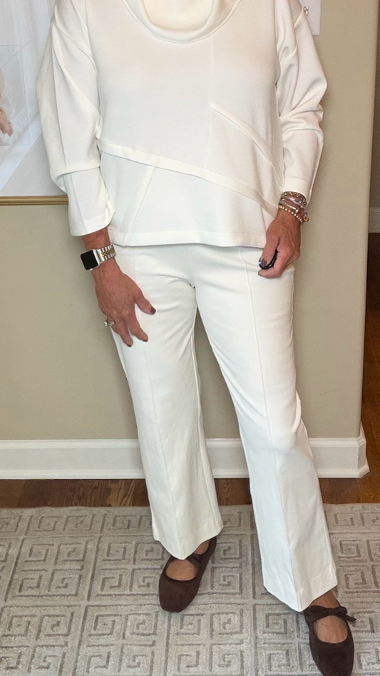 Olivia denim ivory kick flare pant